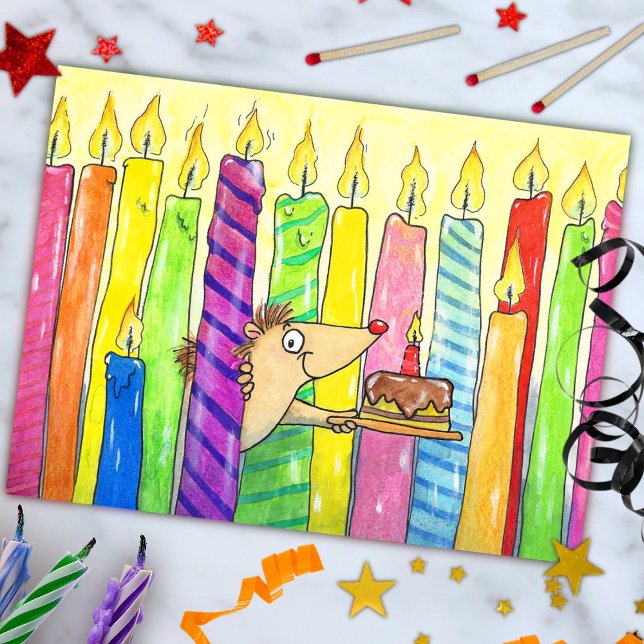 Postal Cartel de cumpleaños feliz de Velas por N. Janas (Subido por el creador)