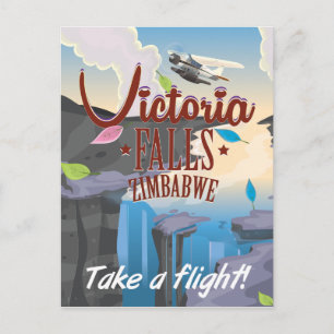 Postal Cartel de dibujos animados de Victoria Falls Zimba