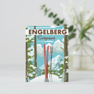 Postal Cartel de esquí de Engelberg Suiza 