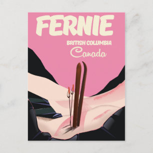Postal Cartel de esquí de Fernie Columbia Británica