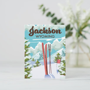 Postal Cartel de esquí de Jackson Wyoming