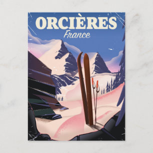 Postal Cartel de esquí de ORCIÈRES Francia