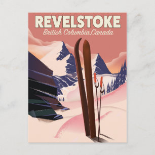 Postal Cartel de esquí de Revelstoke Columbia Británica,