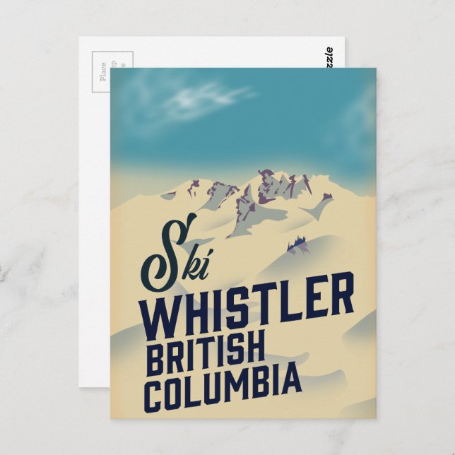 Postal Cartel de esquí de Whistler, Vancouver, Columbia B (Anverso / Reverso)