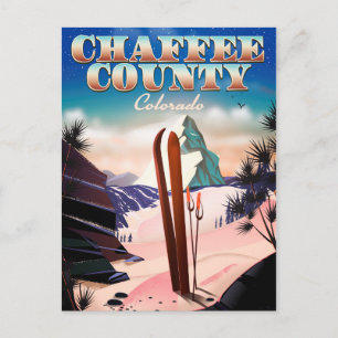 Postal Cartel de esquí del condado de Chaffee, Colorado.