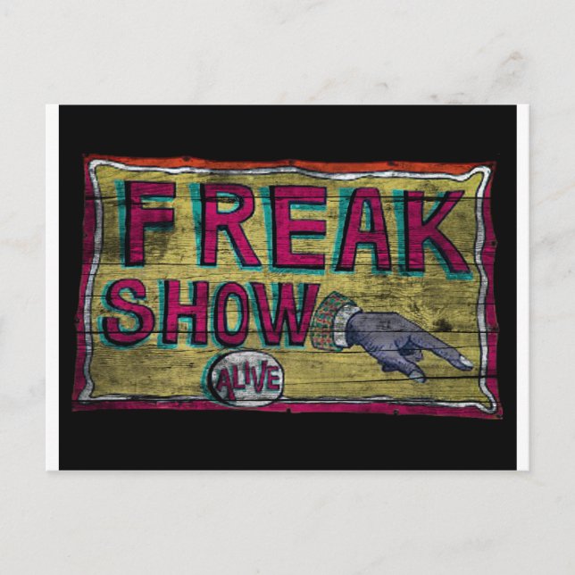 Postal Cartel de Freak Show Vintage (Anverso)
