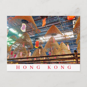 Postal Cartel de incenso del templo de Hong Kong