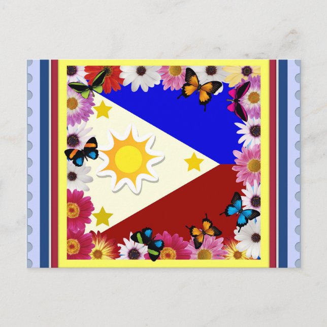 Postal Cartel de la bandera de Filipinas (Anverso)