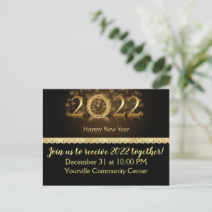 Postal Cartel de la celebración del Año Nuevo 2022