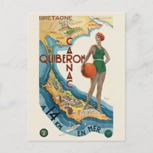 Postal Cartel de la cosecha de 1930 en Quiberon France