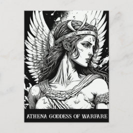 Postal Cartel de la diosa artística de la guerra de Athen