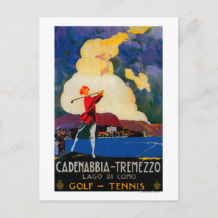 Postal Cartel de la época CadenabbiaTremezzoEurope