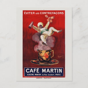 Postal Cartel de la época del café Martin, francés Art De