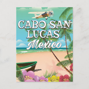 Postal Cartel de la playa Cabo San Lucas México