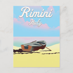 Postal Cartel de la playa de Rímini Italia
