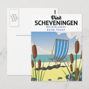 Postal cartel de la playa de Scheveningen Países Bajos