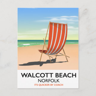 Postal Cartel de la playa de Walcott, Norfolk junto al ma
