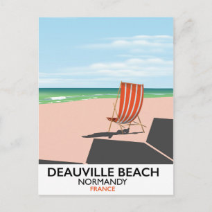 Postal Cartel de la playa Deauville Francia costera.