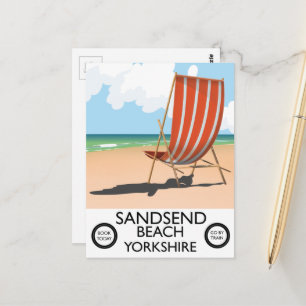 Postal Cartel de la playa Sandsend Beach yorkshire