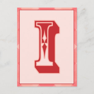 Postal Cartel de la tipografía de la letra rosa "I"