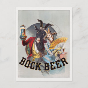 Postal Cartel de la vendimia Bock Beer USA 1883