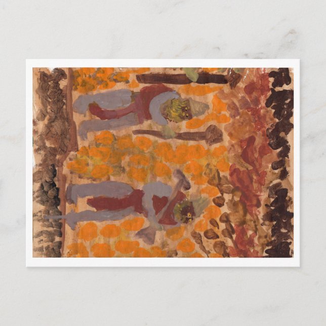 Postal Cartel de las figuras con barba misteriosa (Anverso)