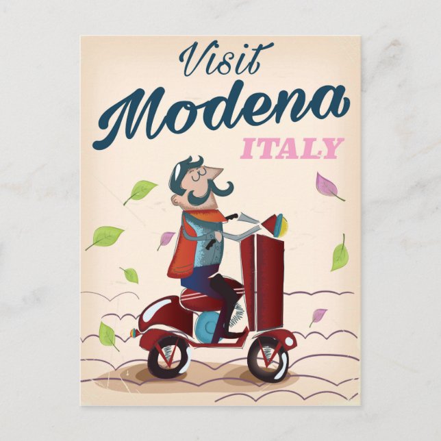 Postal Cartel de Modena Italy Scooter travel (Anverso)