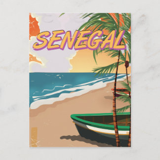 Postal Cartel de playa vintage de Senegal
