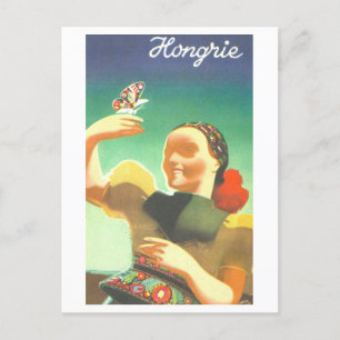 Postal Cartel de póster de viaje de la Hungría de la époc