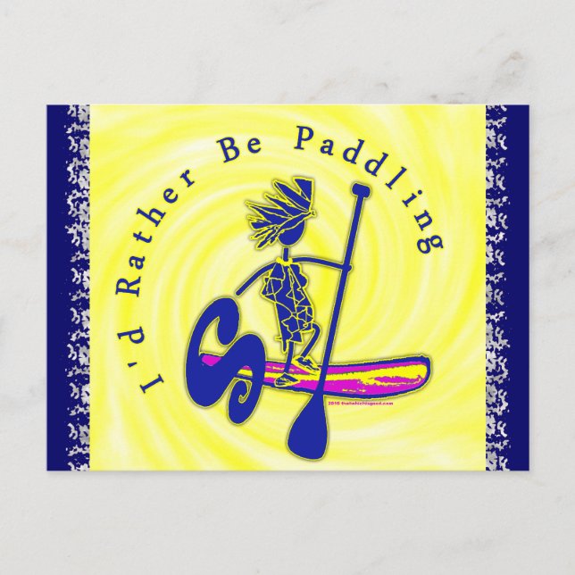 Postal Cartel de remo Preferiría Estar remando (Anverso)