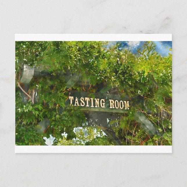 Postal Cartel de sala de degustación de vino (Anverso)