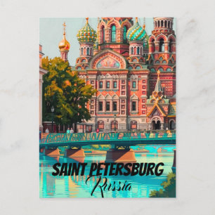 Postal Cartel de San Petersburgo Rusia Impresión de Viaje