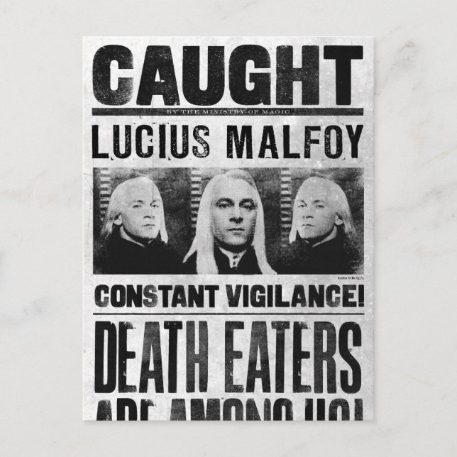 Postal Cartel de Se Busca Lucius Malfoy (Anverso)