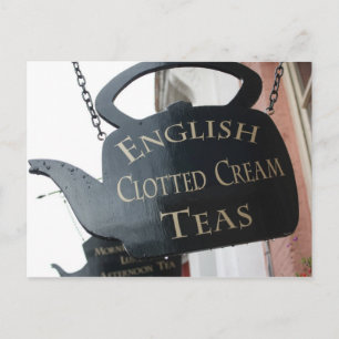 Postal Cartel de té de crema en blanco