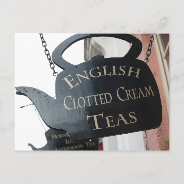 Postal Cartel de té de crema en blanco (Anverso)