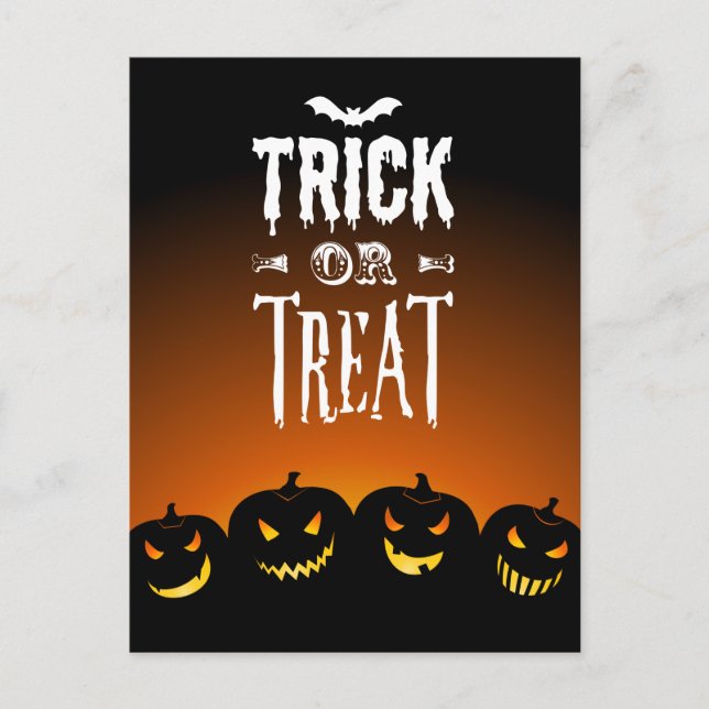 Postal Cartel De Trick O Trato De Halloween (Anverso)