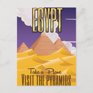Postal Cartel de vacaciones de Egipto - Visita las Pirámi