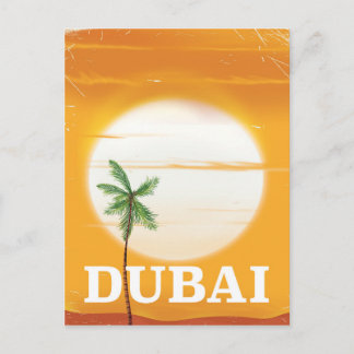 Postal Cartel de vacaciones de estilo vintage de Dubái