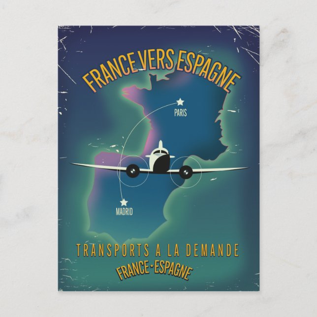 Postal Cartel de vacaciones de Francia a España (Anverso)