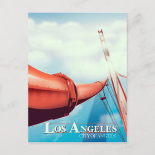 Postal Cartel de vacaciones de Los Ángeles "ciudad de los