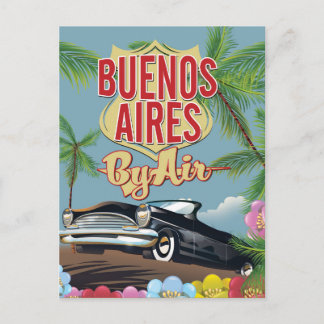Postal Cartel de vacaciones en Buenos Aires, Argentina