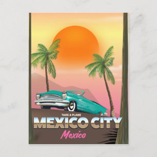 Postal Cartel de vacaciones en la Ciudad de México, Méxic