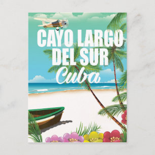 Postal cartel de vacaciones en la playa de Cayo Largo del