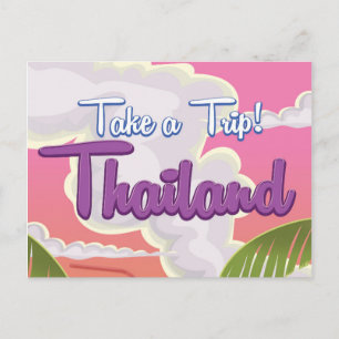 Postal cartel de vacaciones en la playa de Tailandia