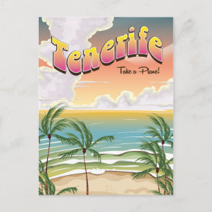 Postal Cartel de vacaciones en la playa de Tenerife
