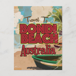 Postal Cartel de vacaciones vintage de Bondi Beach Austra
