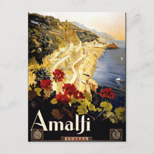Postal Cartel de viaje a Amalfi, Italia