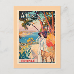 Postal Cartel de viaje a Antibes, Francia,