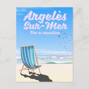 Postal cartel de viaje a argelès-sur-mer Francia