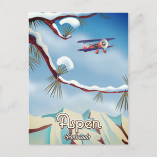 Postal Cartel de viaje a Aspen Colorado